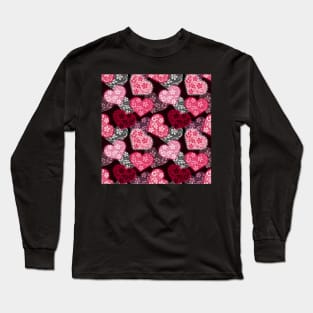 Lacy hearts pattern Long Sleeve T-Shirt